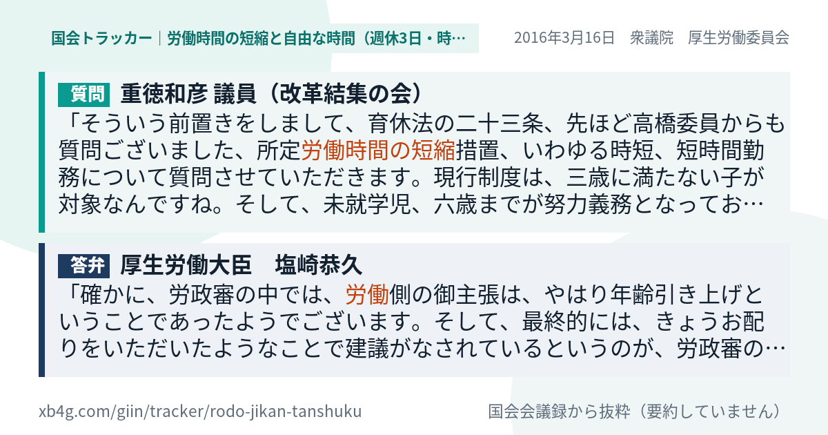 質問と答弁のカード