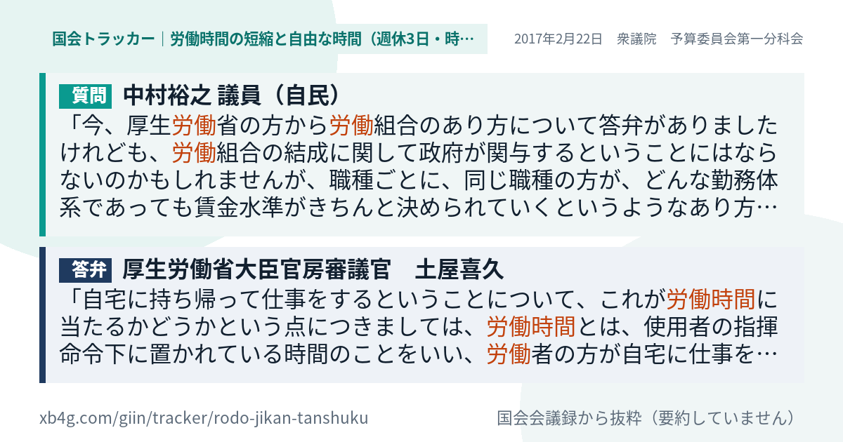 質問と答弁のカード