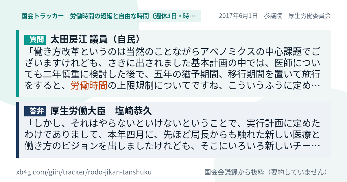 質問と答弁のカード