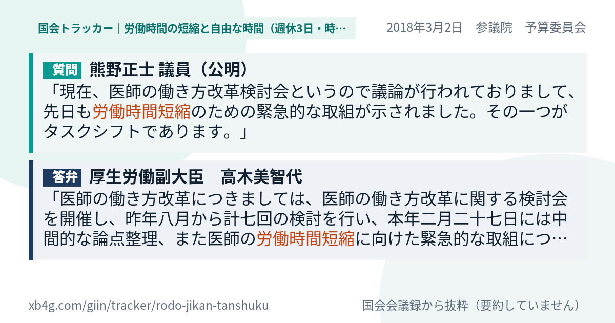 質問と答弁のカード
