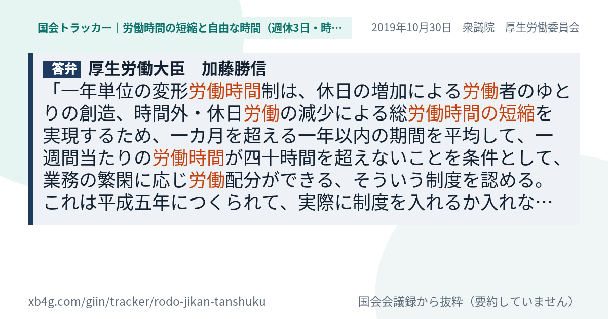 質問と答弁のカード