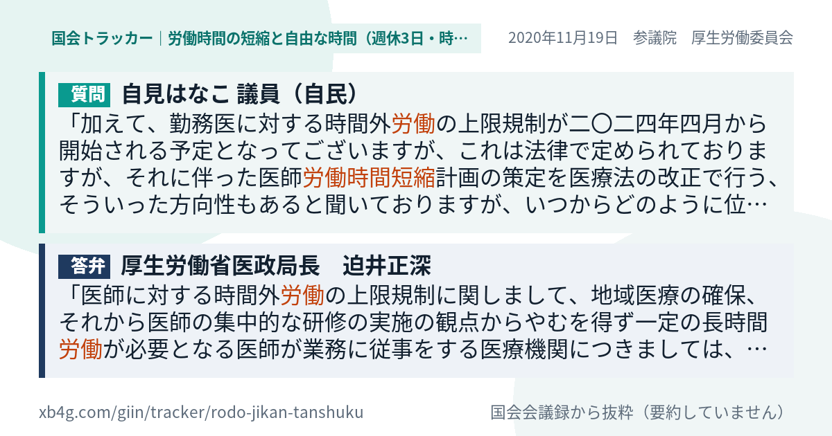質問と答弁のカード