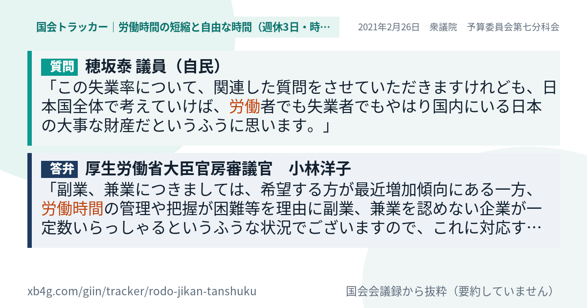 質問と答弁のカード
