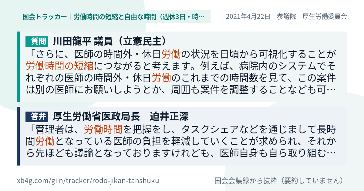 質問と答弁のカード