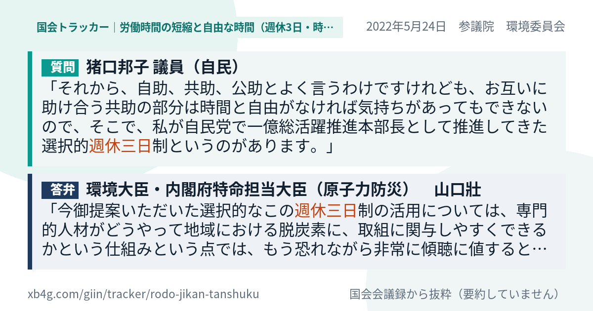質問と答弁のカード