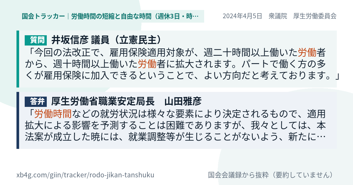 質問と答弁のカード