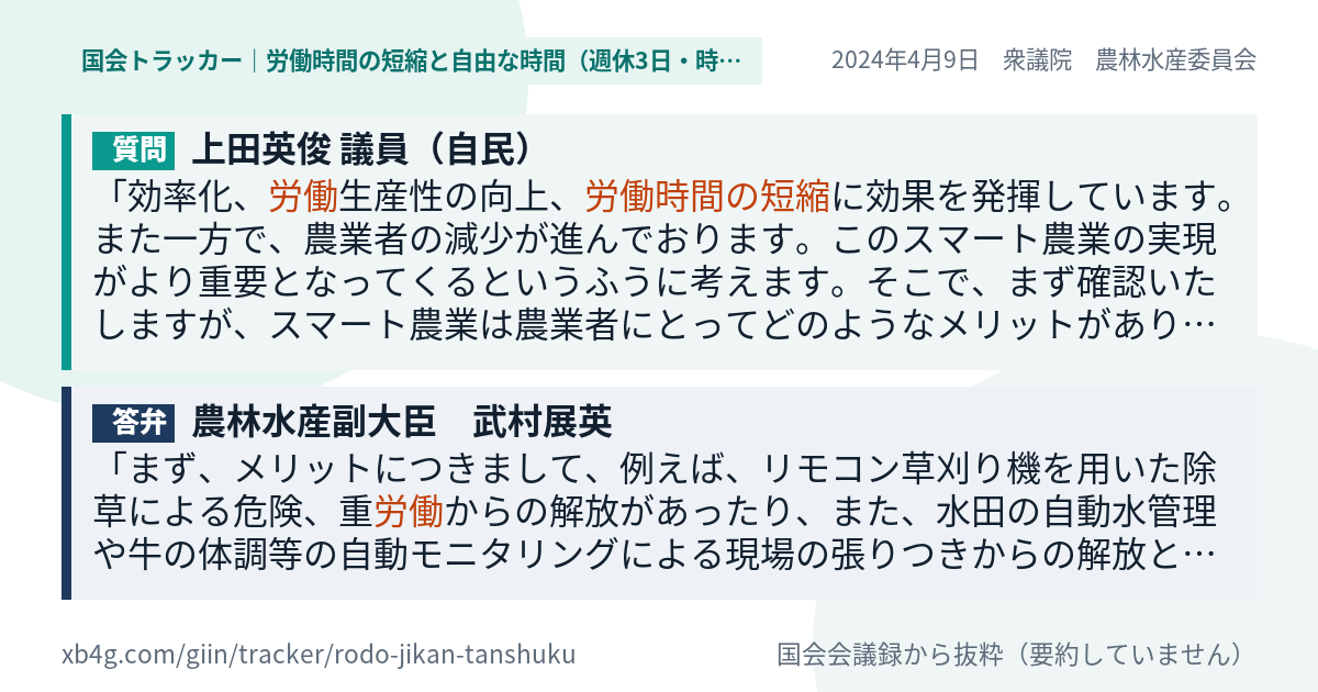 質問と答弁のカード
