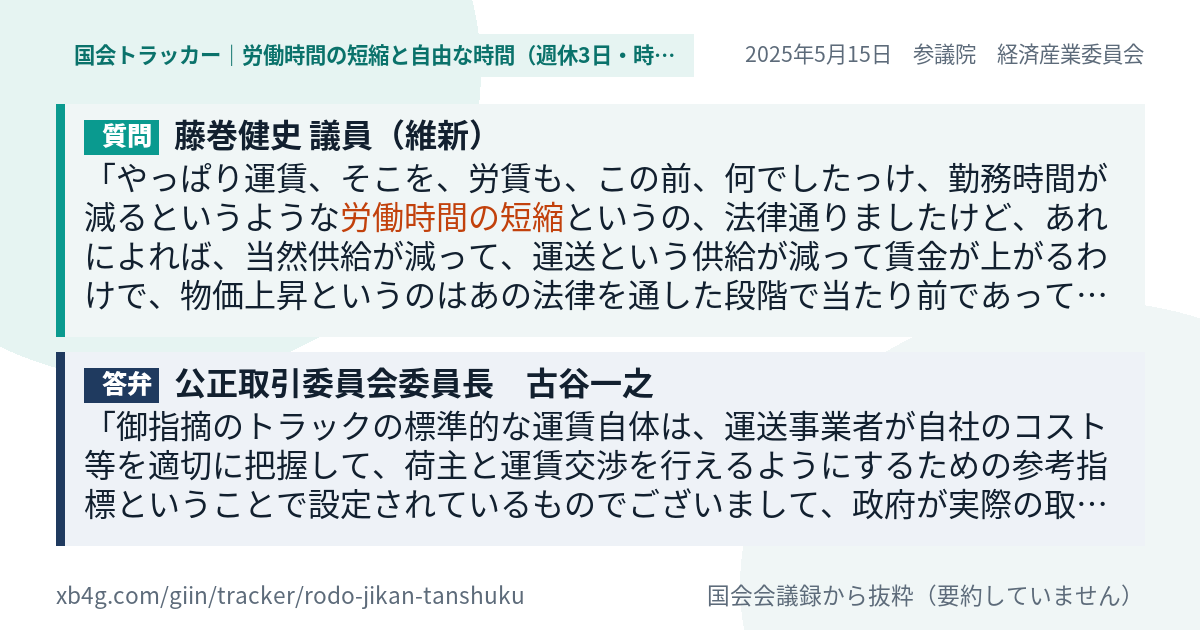 質問と答弁のカード