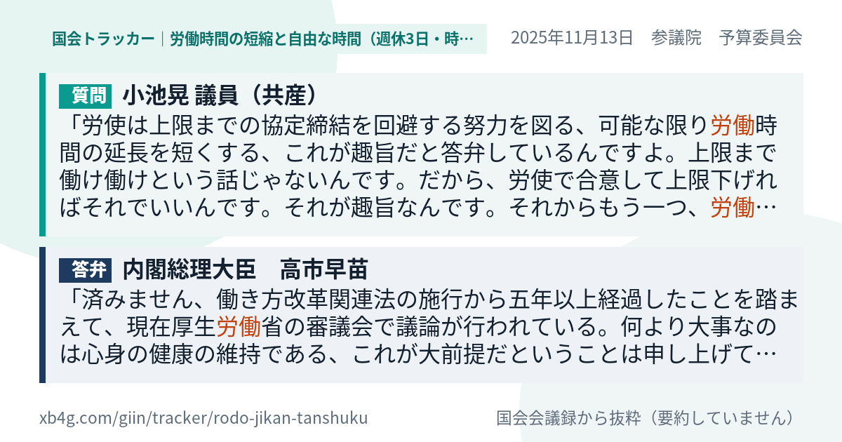 質問と答弁のカード