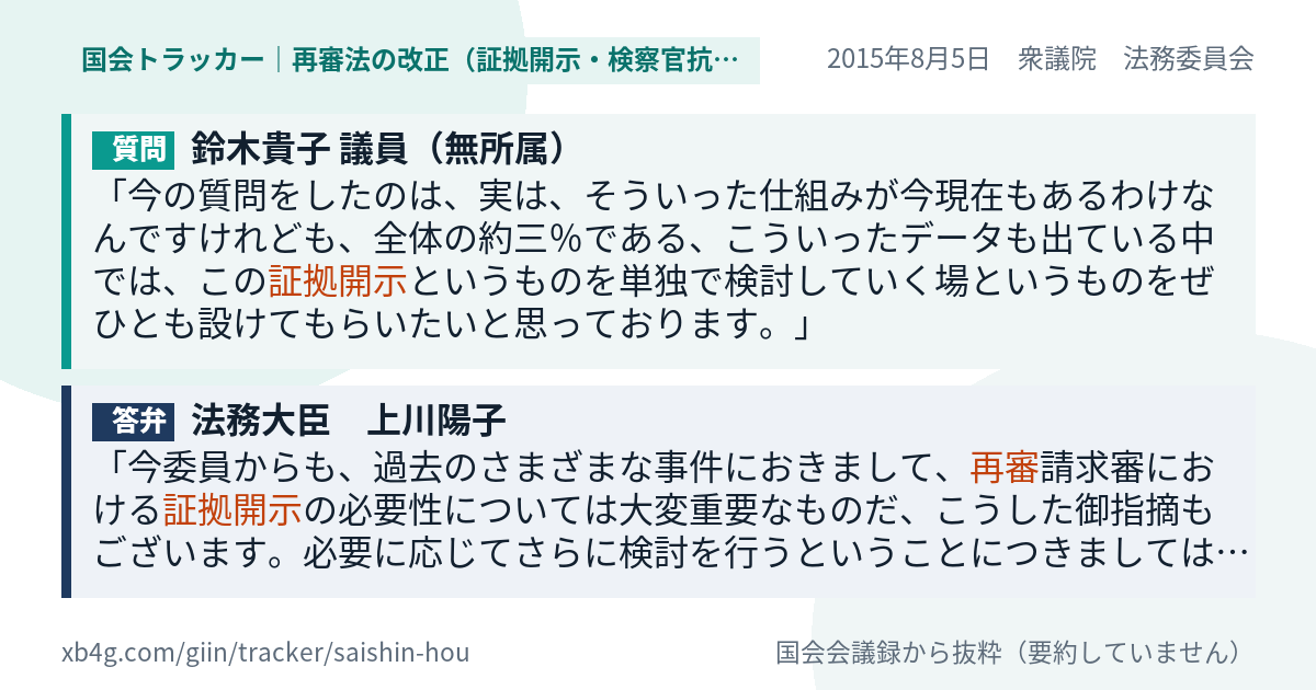 質問と答弁のカード