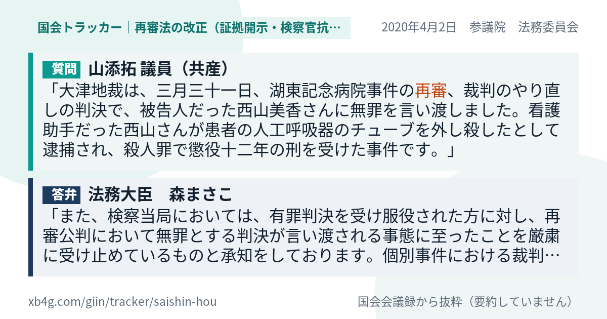 質問と答弁のカード