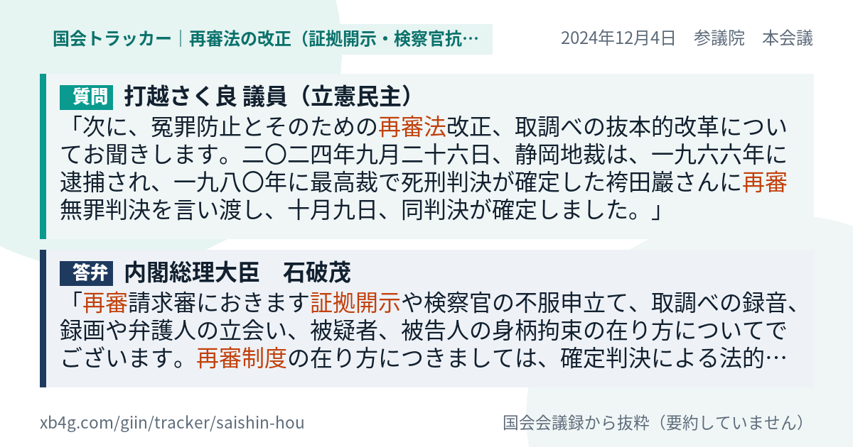 質問と答弁のカード