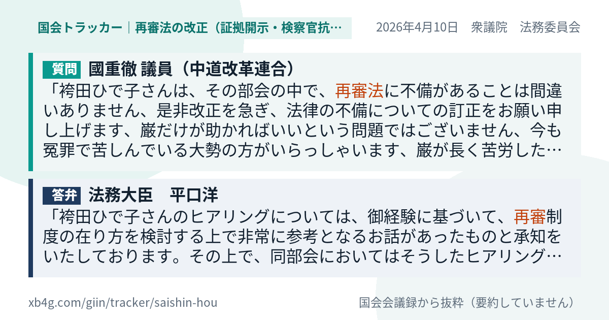 質問と答弁のカード