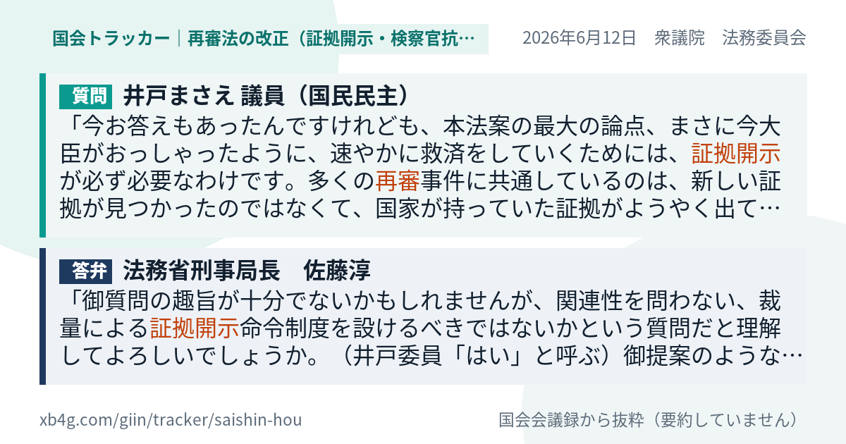 質問と答弁のカード