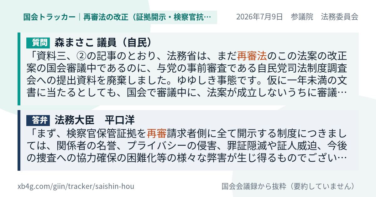 質問と答弁のカード