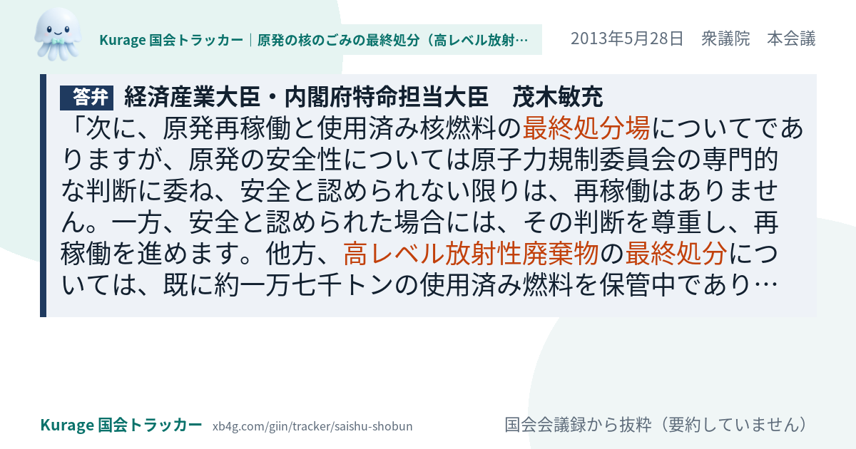 質問と答弁のカード