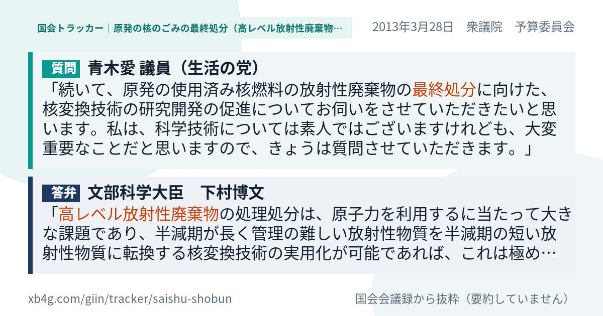 質問と答弁のカード