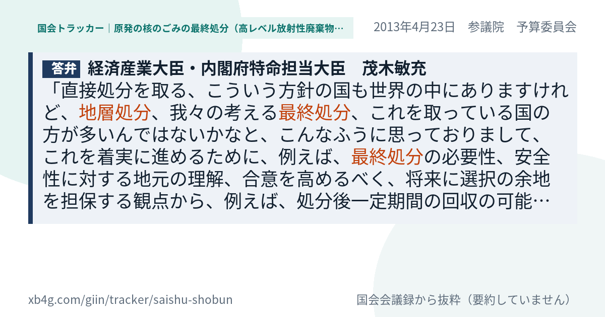 質問と答弁のカード