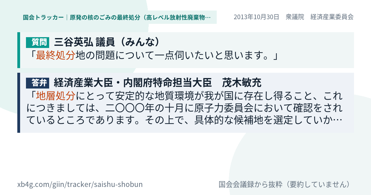 質問と答弁のカード