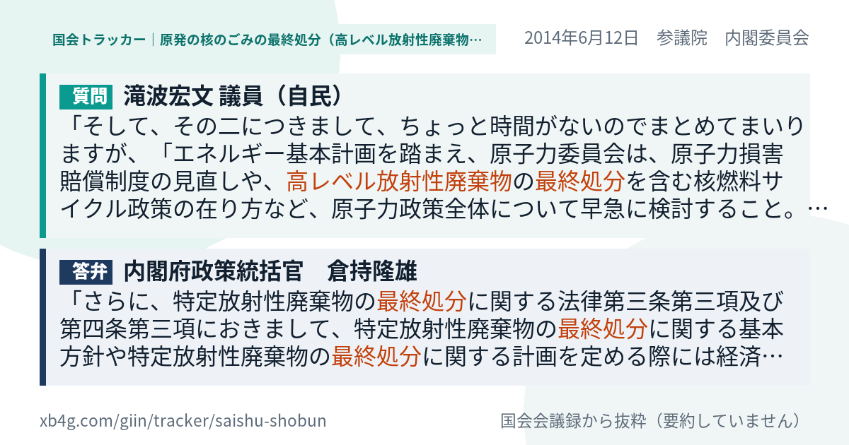 質問と答弁のカード