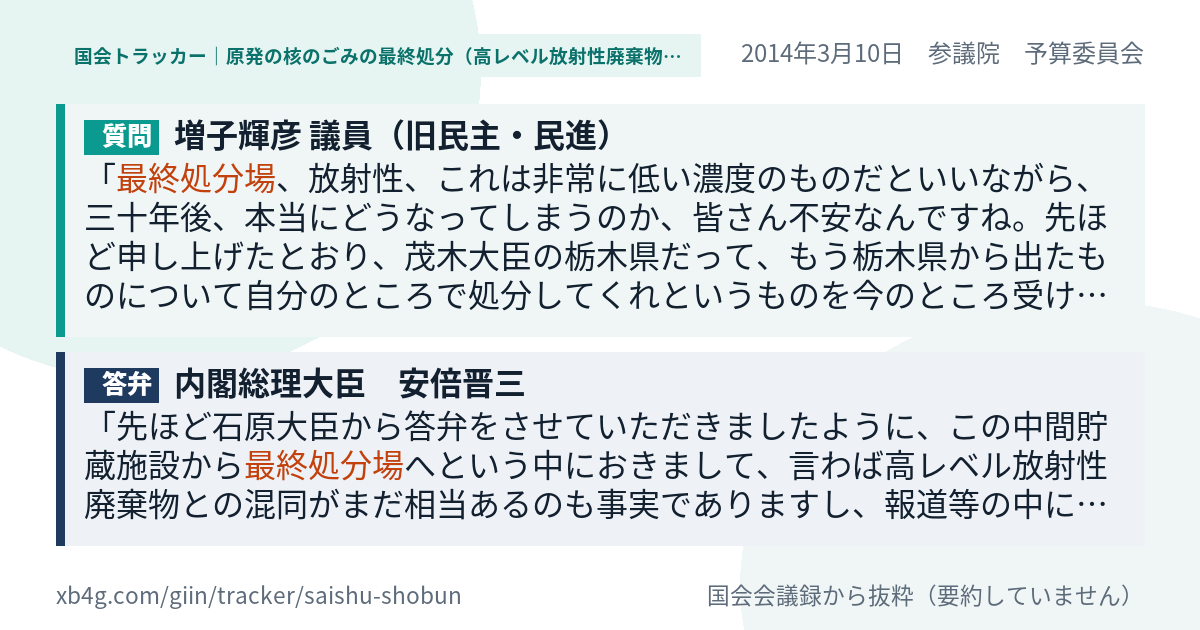 質問と答弁のカード