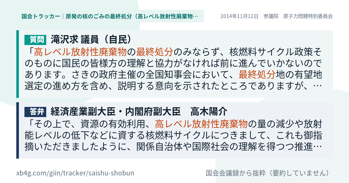 質問と答弁のカード