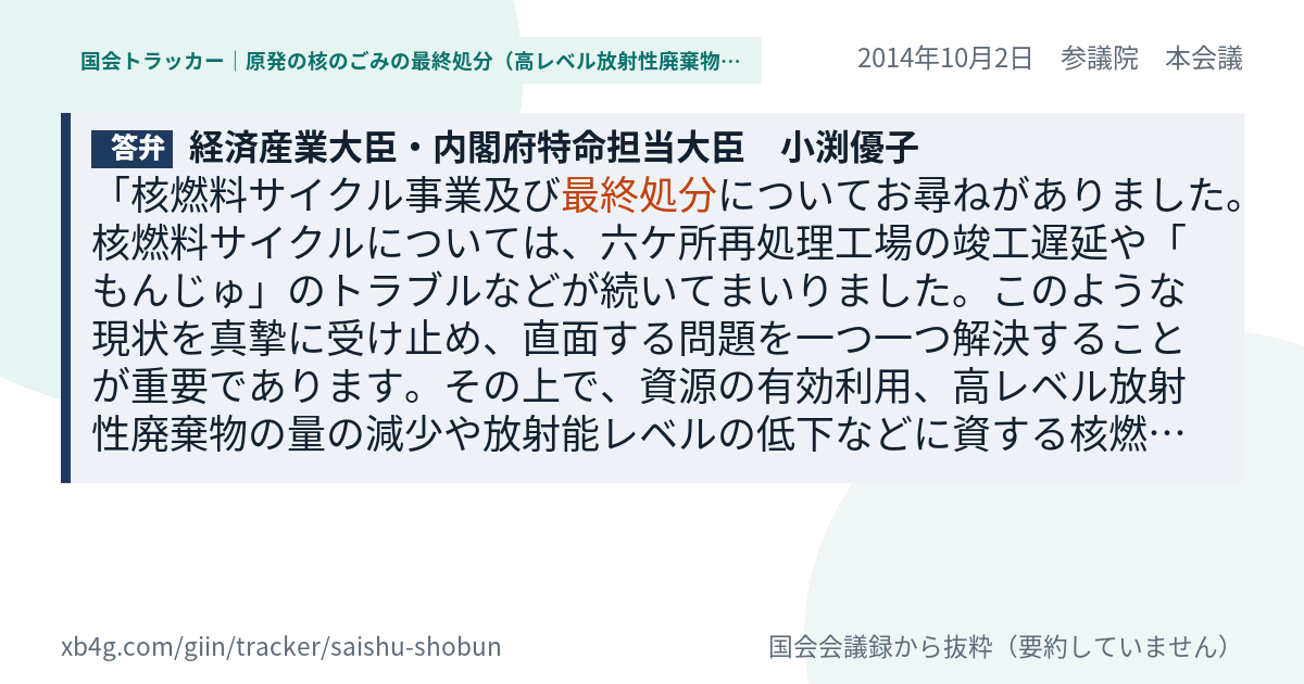 質問と答弁のカード