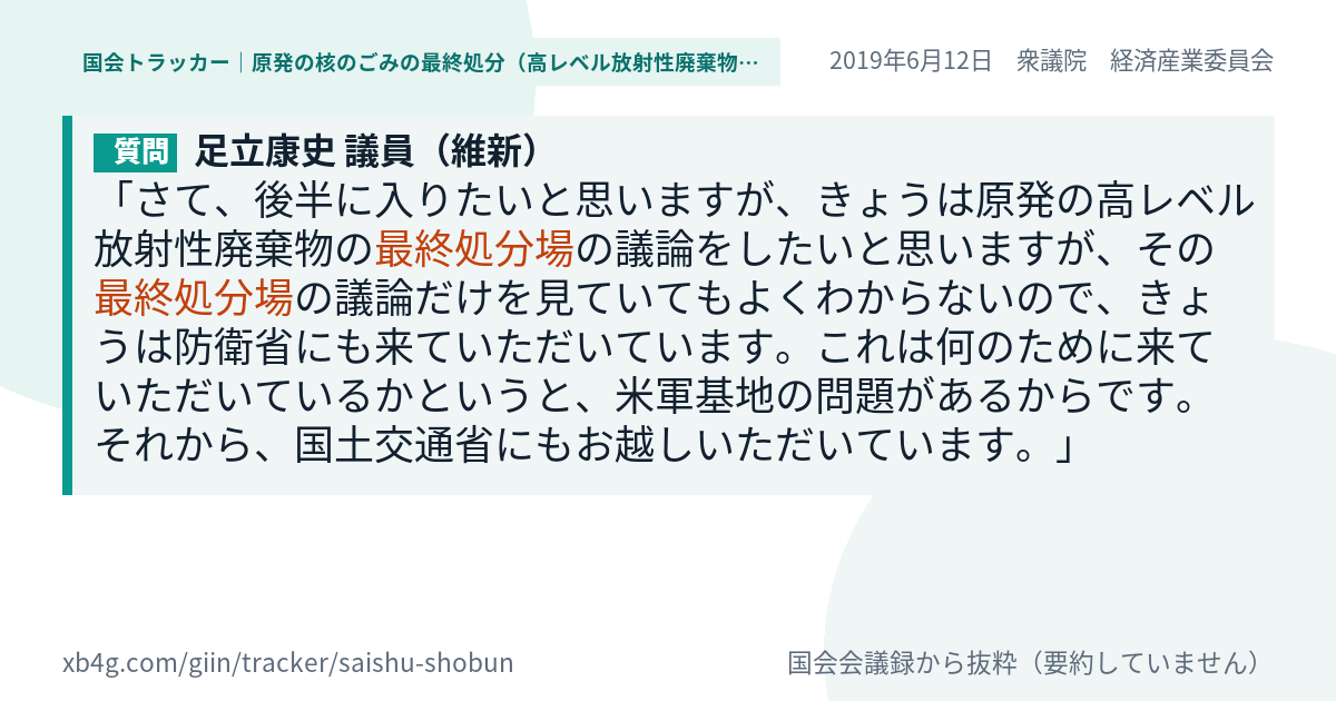 質問と答弁のカード