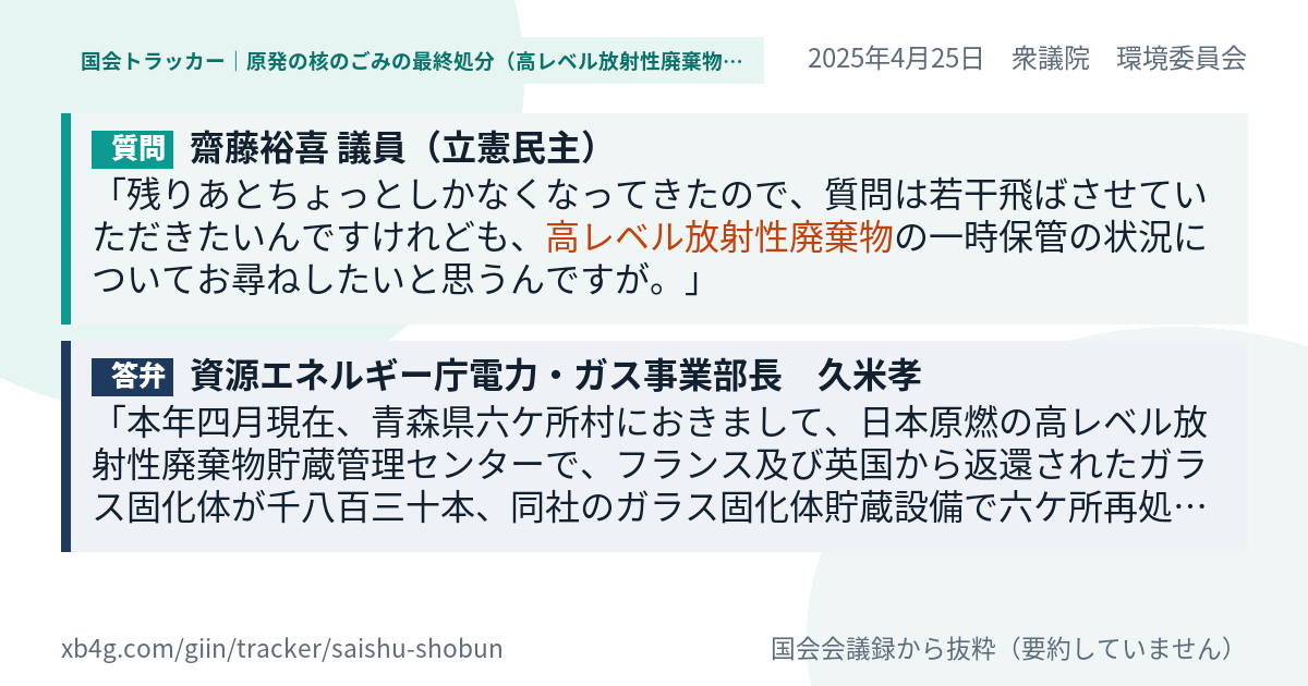 質問と答弁のカード