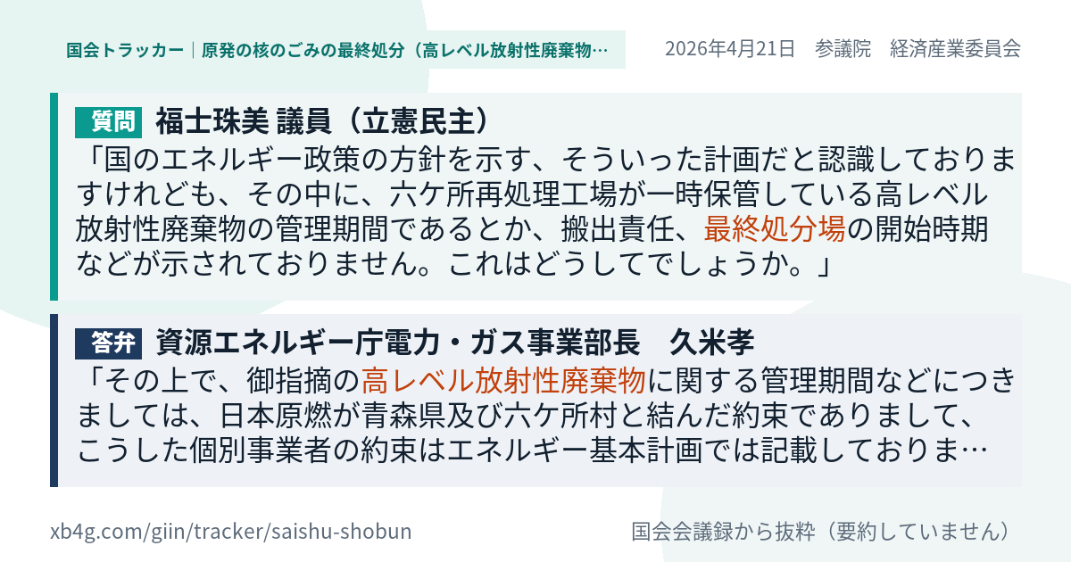 質問と答弁のカード
