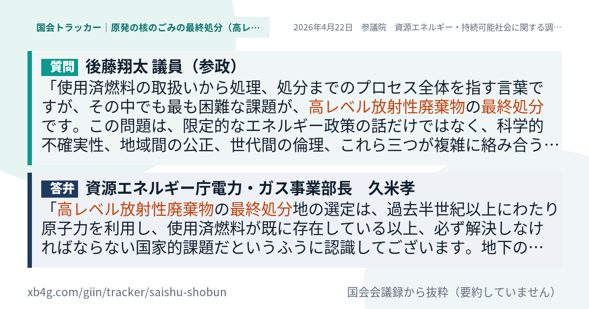 質問と答弁のカード