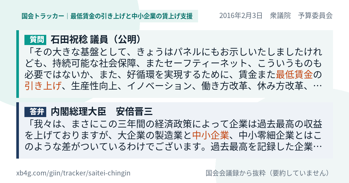 質問と答弁のカード