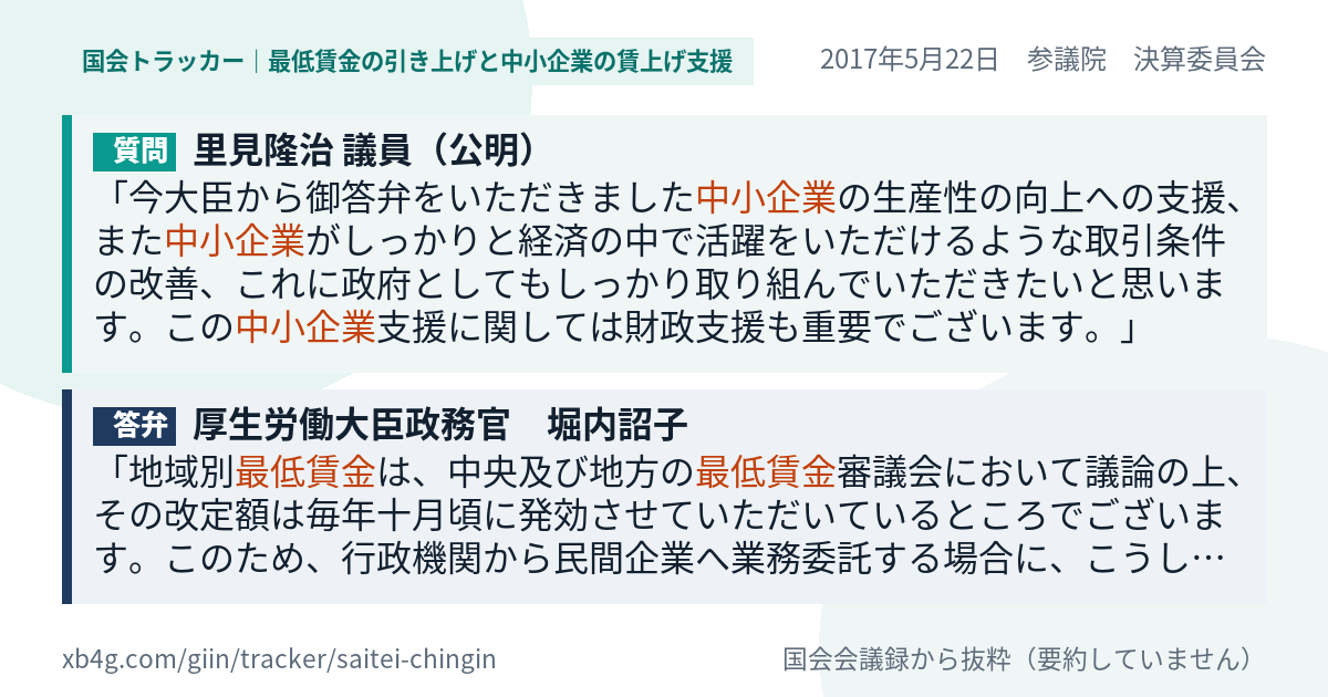 質問と答弁のカード