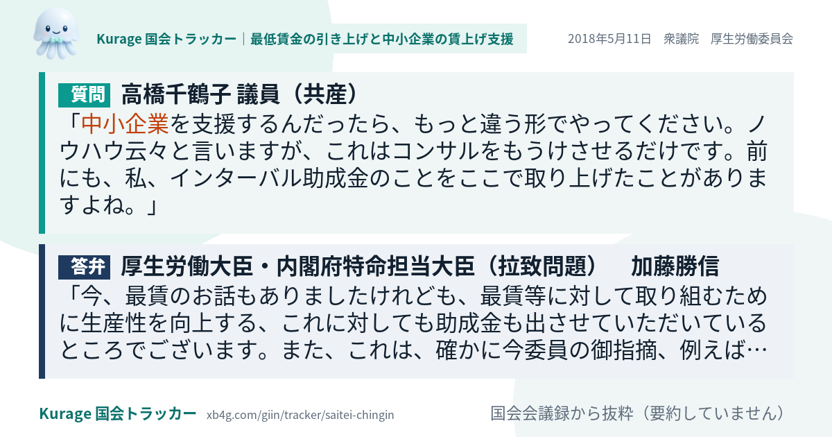 質問と答弁のカード