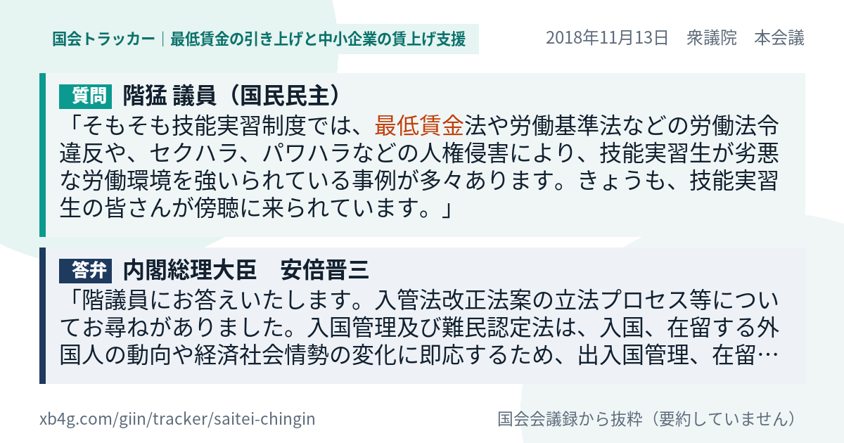 質問と答弁のカード