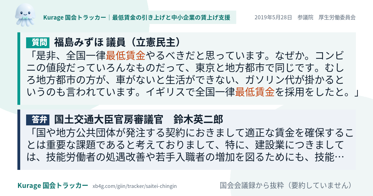 質問と答弁のカード