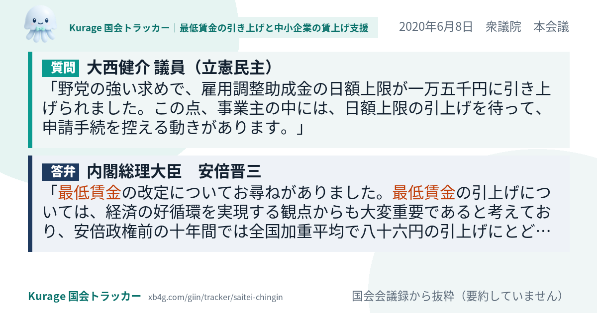 質問と答弁のカード