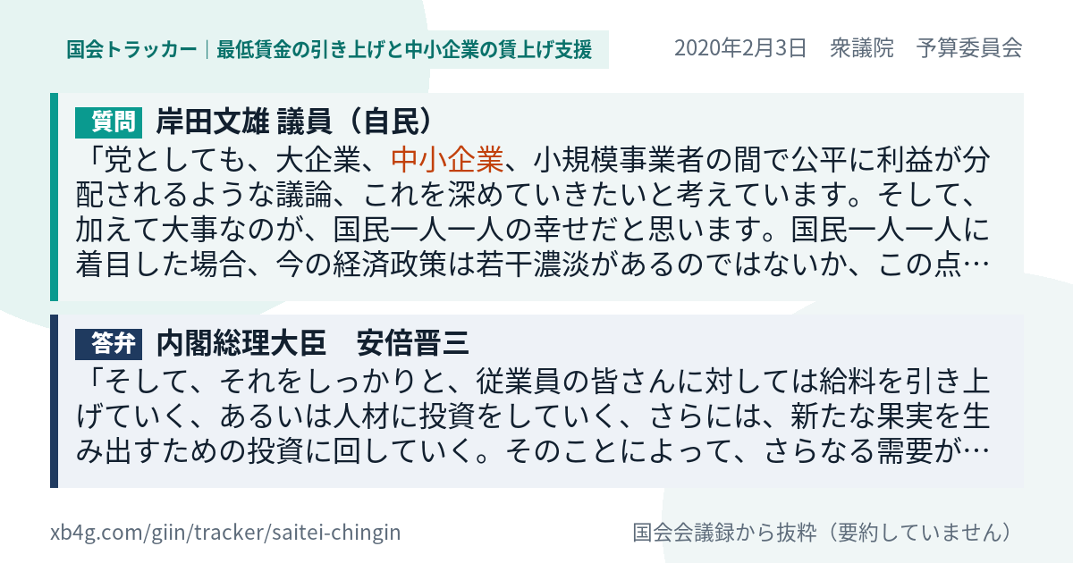 質問と答弁のカード