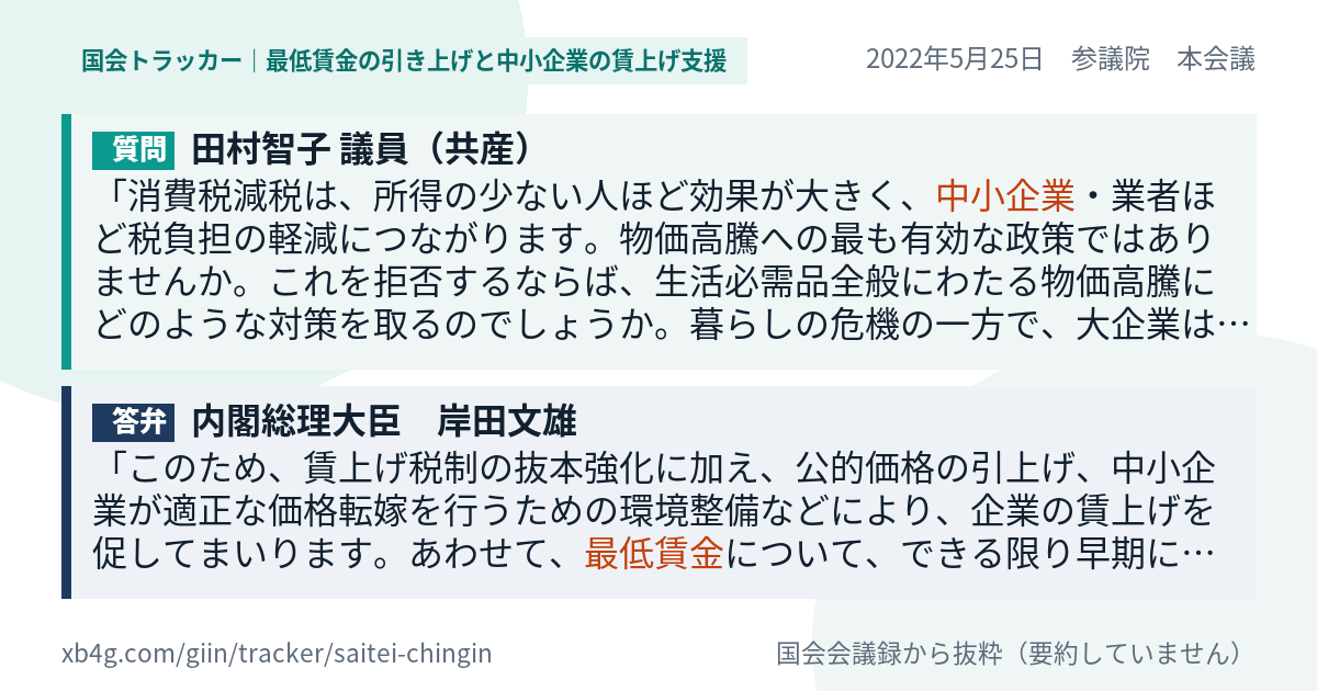 質問と答弁のカード