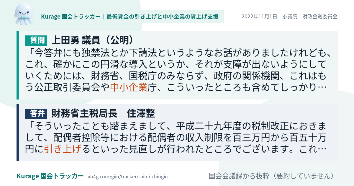 質問と答弁のカード