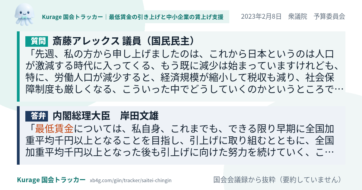 質問と答弁のカード