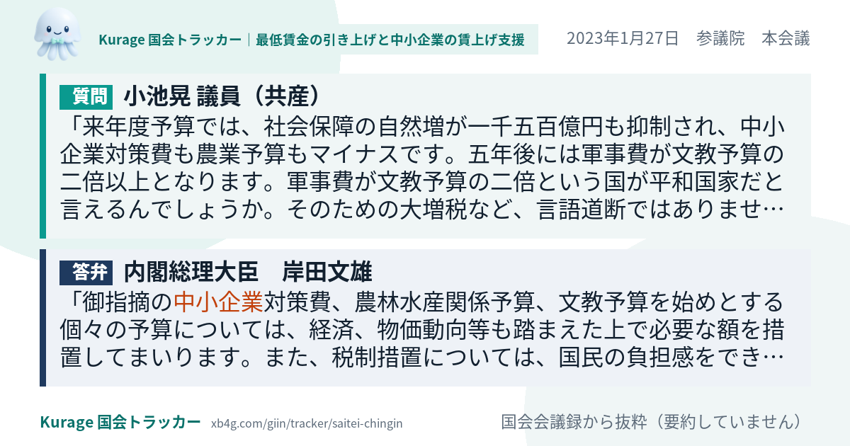 質問と答弁のカード
