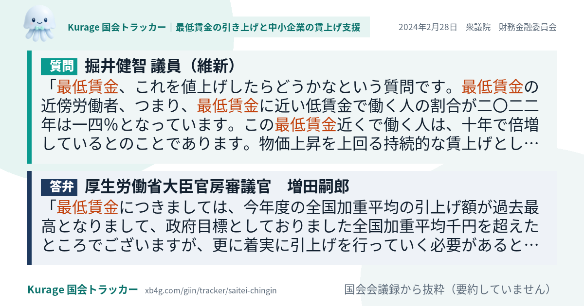 質問と答弁のカード