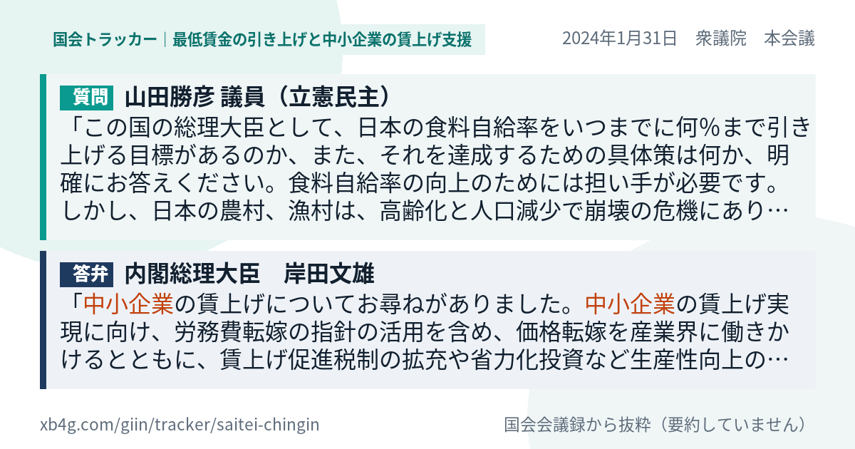 質問と答弁のカード