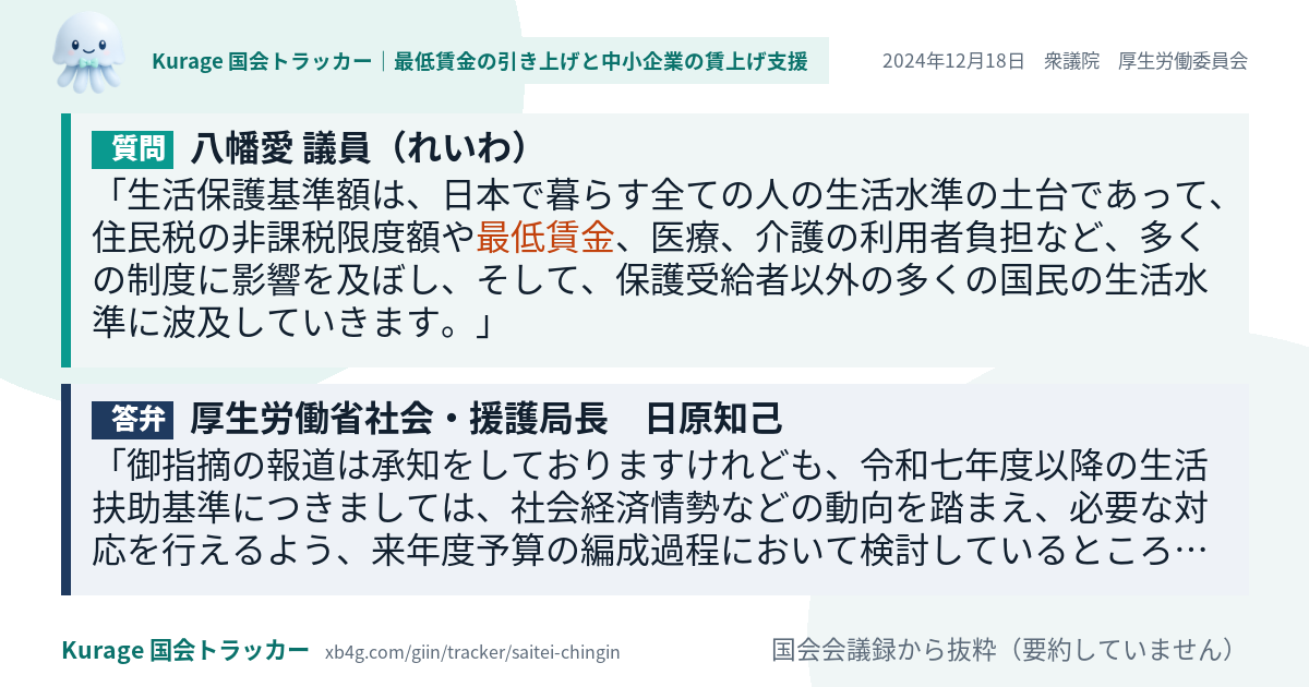 質問と答弁のカード