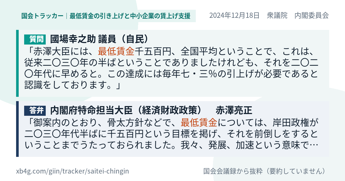 質問と答弁のカード