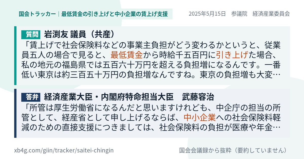 質問と答弁のカード