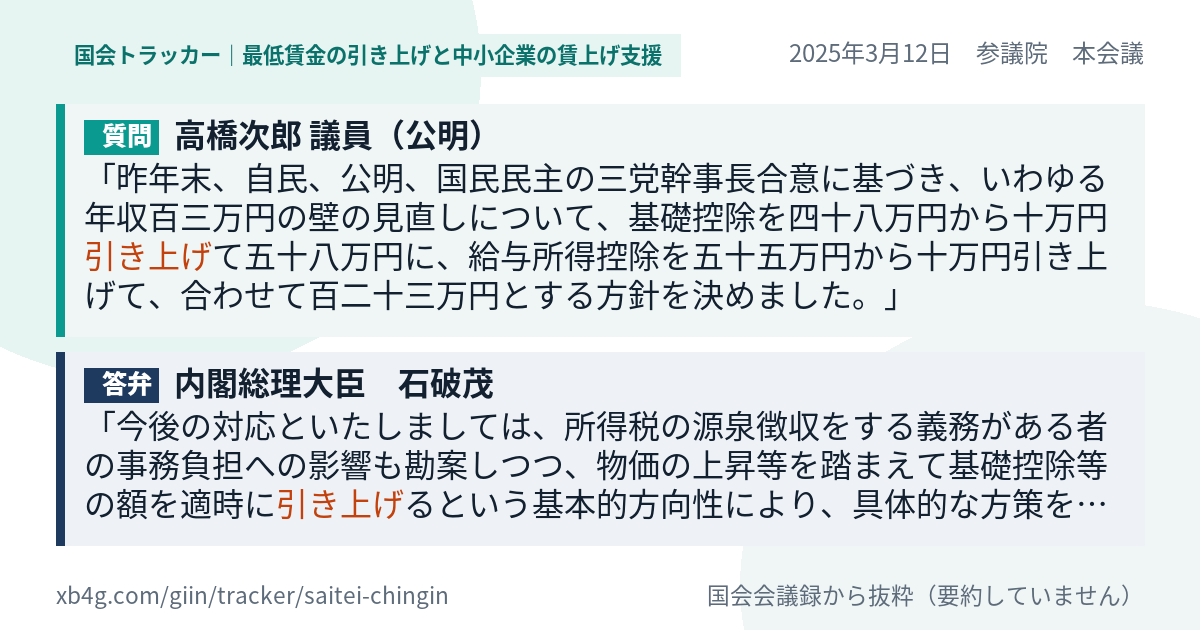 質問と答弁のカード