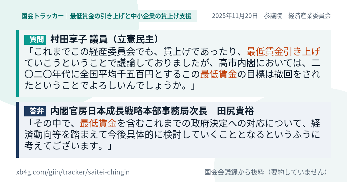 質問と答弁のカード