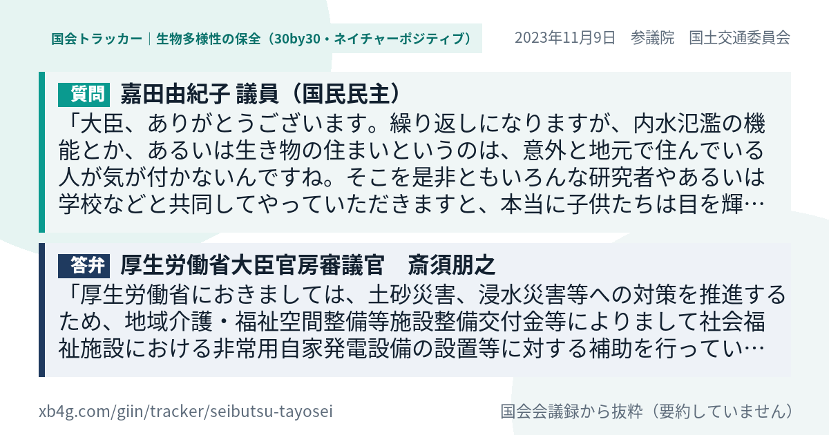 質問と答弁のカード